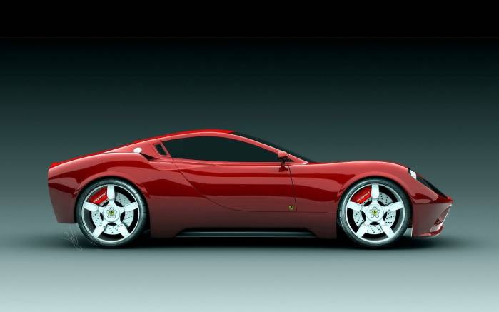 Широкоформатные обои Вид сбоку Ferrari Dino Concept, Вид сбоку Феррари Дино концепт (Ferrari Dino Concept)