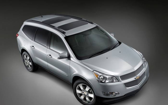 Широкоформатные обои Крыша Chevrolet Traverse 2009, Вид сверху Шевроле Траверс 2009 (Chevrolet Traverse 2009)