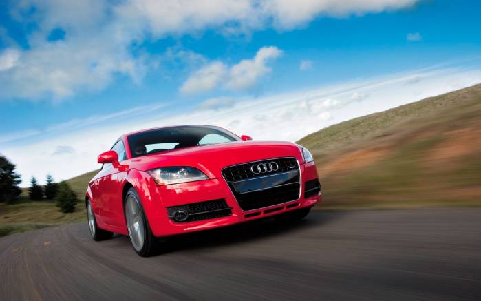 Широкоформатные обои Красный Audi TT, Красный Ауди (Audi TT Coupe 2008)